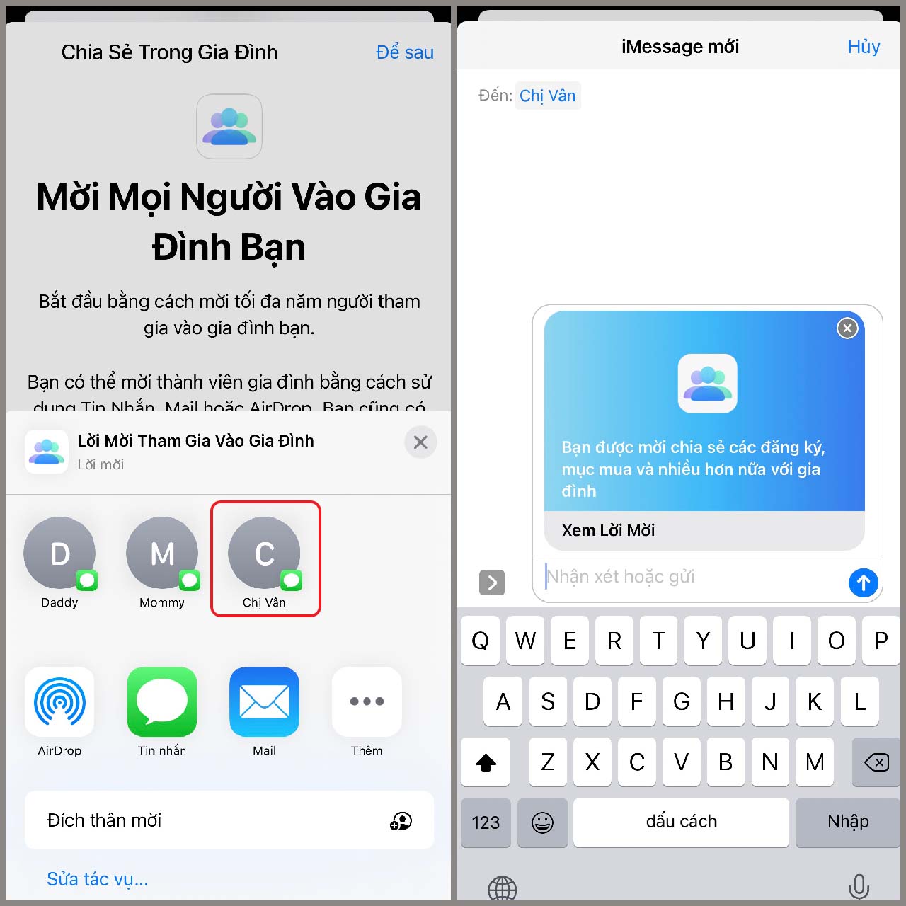 Cách chia sẻ iCloud gia đình với Family Sharing trên iPhone bước 3